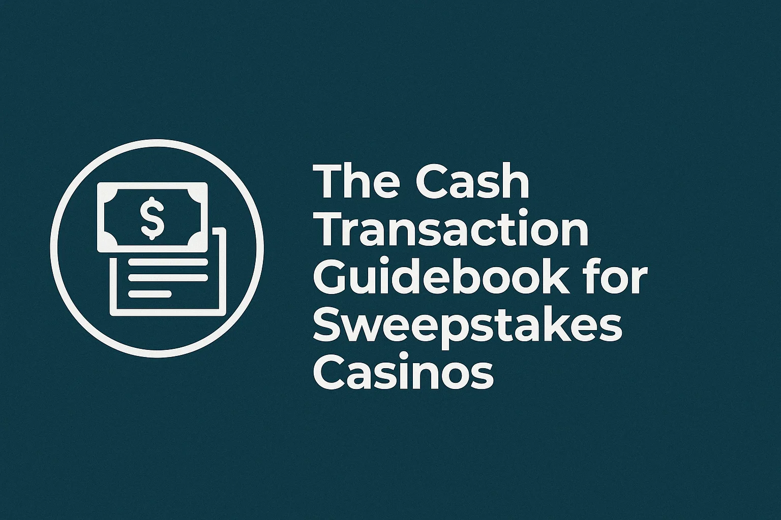 The Cash Transaction Guidebook for Sweepstakes Casinos